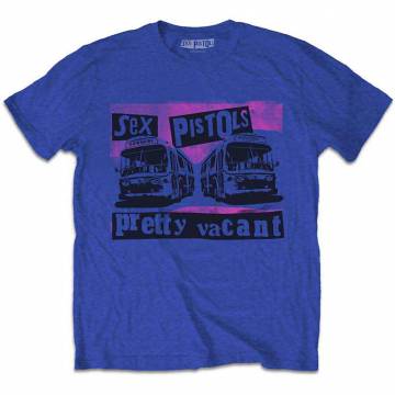 【予約商品】THE SEX PISTOLS バンドTシャツ ユニセックス: Pretty Vacant Coaches - ROYAL BLUE