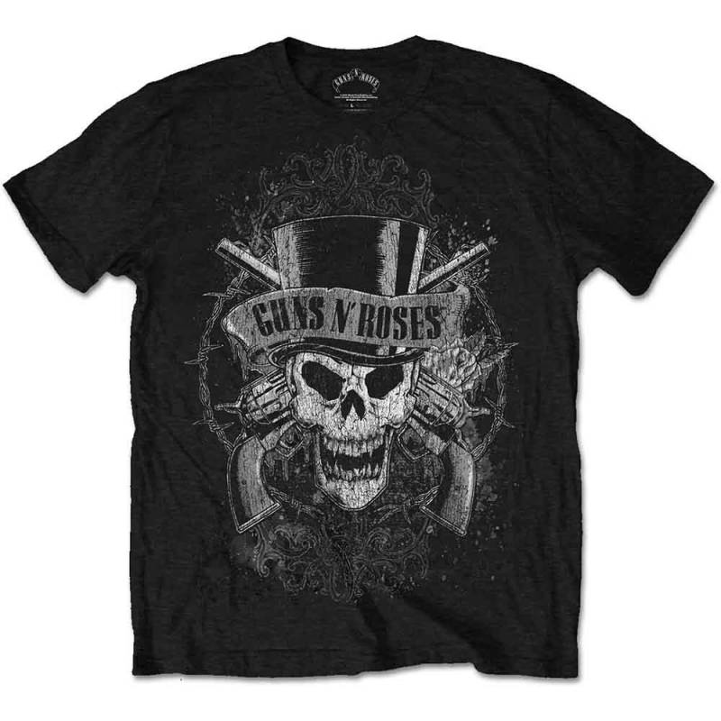 【予約商品】GUNS N' ROSES バンドTシャツ ユニセックス: Faded Skull (Black)