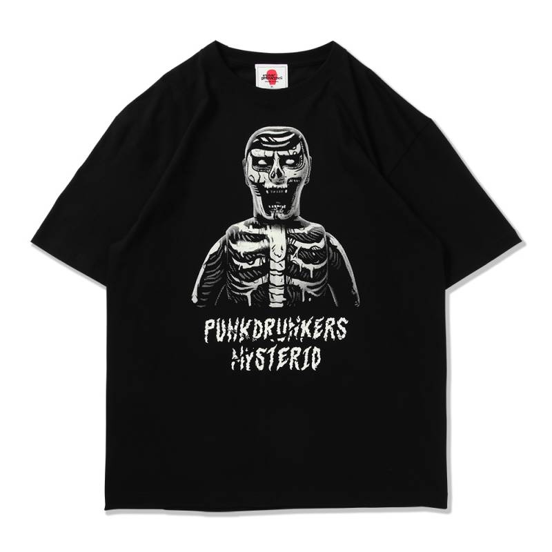 【予約商品】PUNK DRUNKERS (パンク・ドランカーズ) ［PDSxMysterio］スカルアイツTEE - BLACK