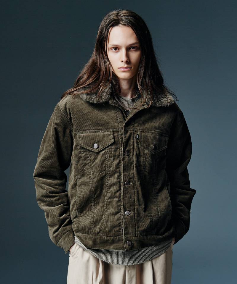 【予約商品】glamb(グラム) Fur Corduroy Jacket / ファーコーデュロイジャケット - Khaki