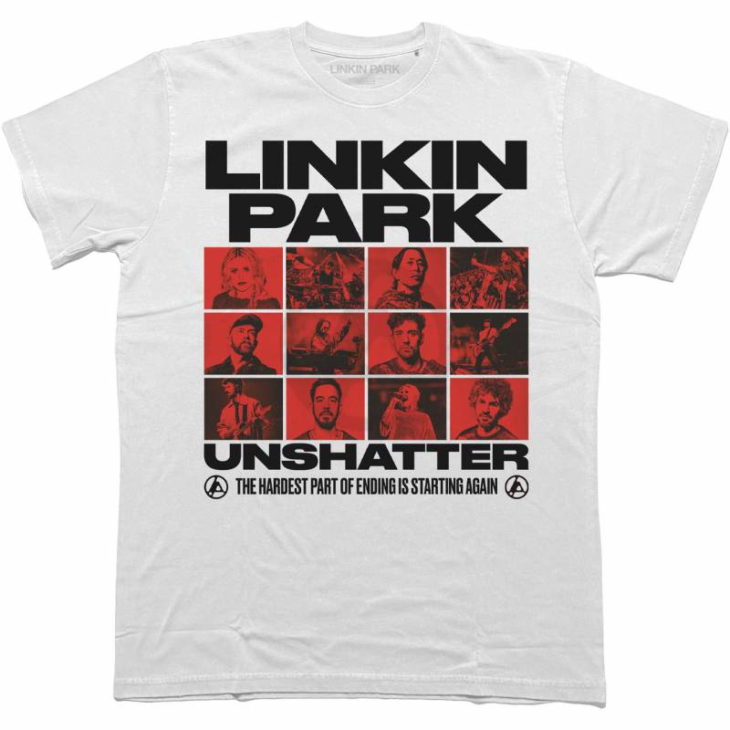 【予約商品】LINKIN PARK バンドTシャツ ユニセックス: Unshatter Box Photos (White)
