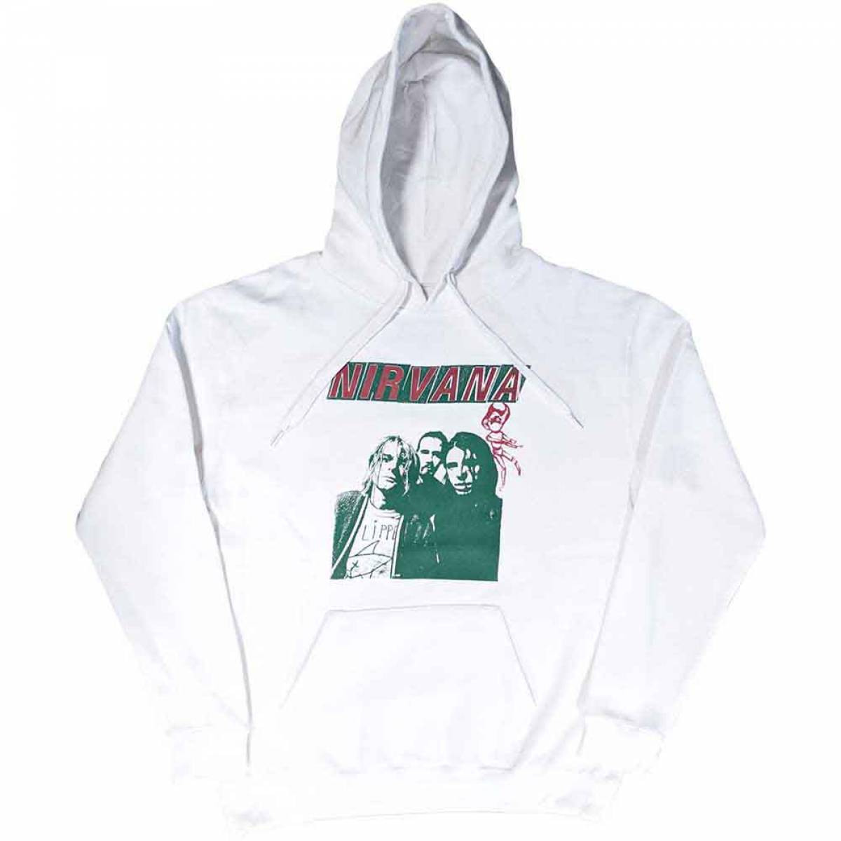 【予約商品】NIRVANA Unisex Pullover Hoodie: Flipper (White) - WHITE