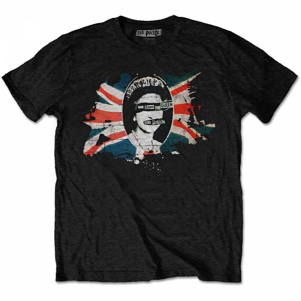 【予約商品】THE SEX PISTOLS バンドTシャツ ユニセックス: God Save The Queen - BLACK