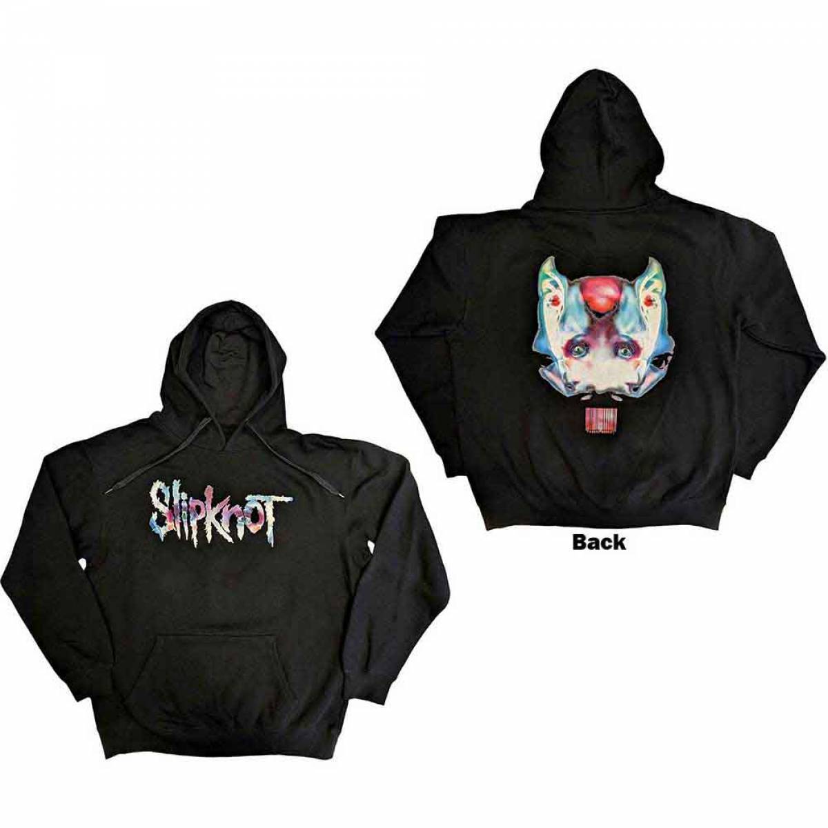 【予約商品】SLIPKNOT Unisex Pullover Hoodie: Eye Logo (Black) (Back Print) - BLACK