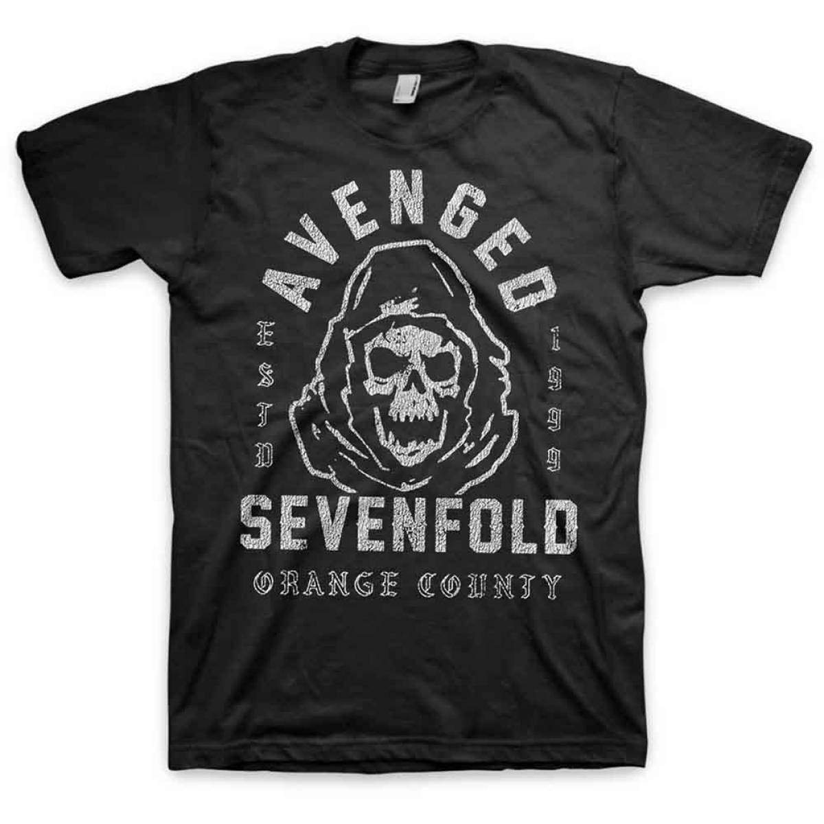 【予約商品】AVENGED SEVENFOLD バンドTシャツ ユニセックス: So Grim Orange County (Black) - BLACK