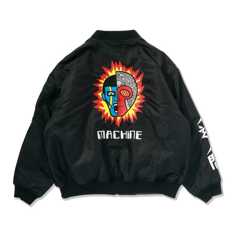 【予約商品】PUNK DRUNKERS (パンク・ドランカーズ) ［PDSxキカイダー］人造人間リバーシブルMA-1.JKT - BLACK/SUMI
