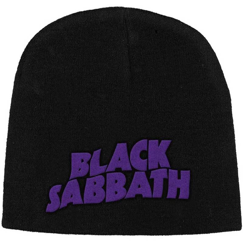 【予約商品】BLACK SABBATH Unisex Beanie Hat: Purple Logo (Black)