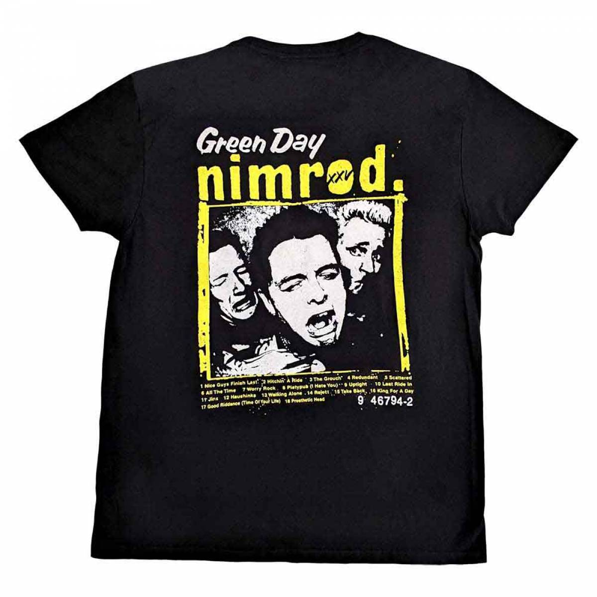 【予約商品】GREEN DAY バンドTシャツ ユニセックス: Nimrod Breast Print (Back Print) - BLACK