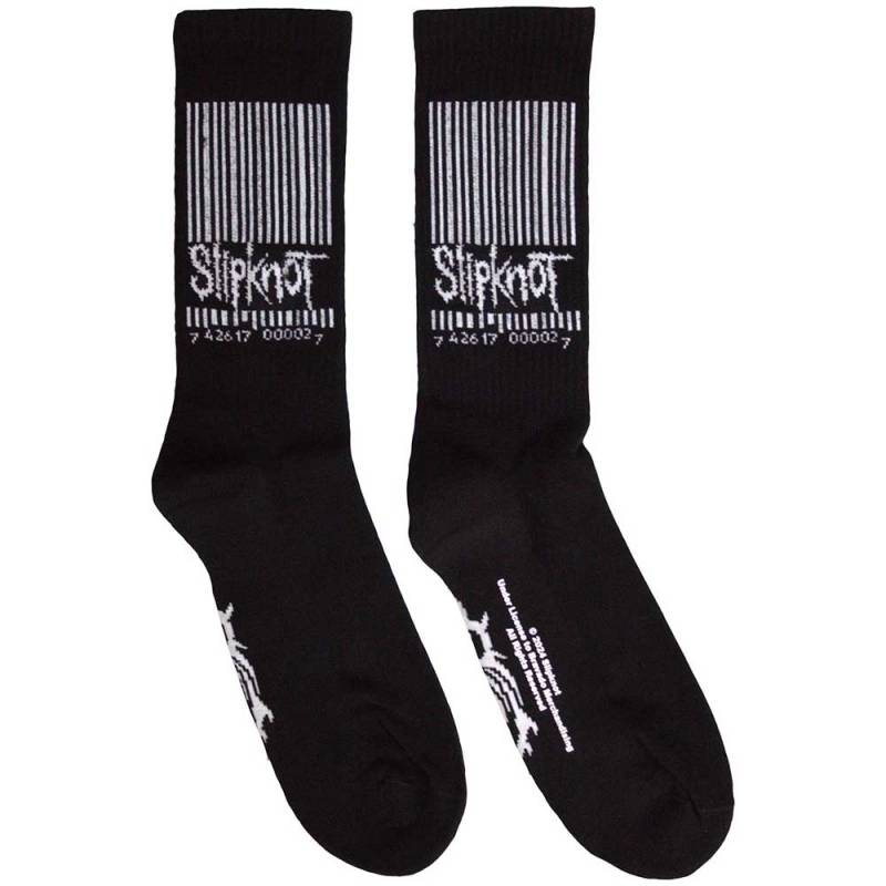 【予約商品】SLIPKNOT Unisex Terry Socks: Barcode & Tribal S (Black) (UK Size 7 - 11) - BLACK
