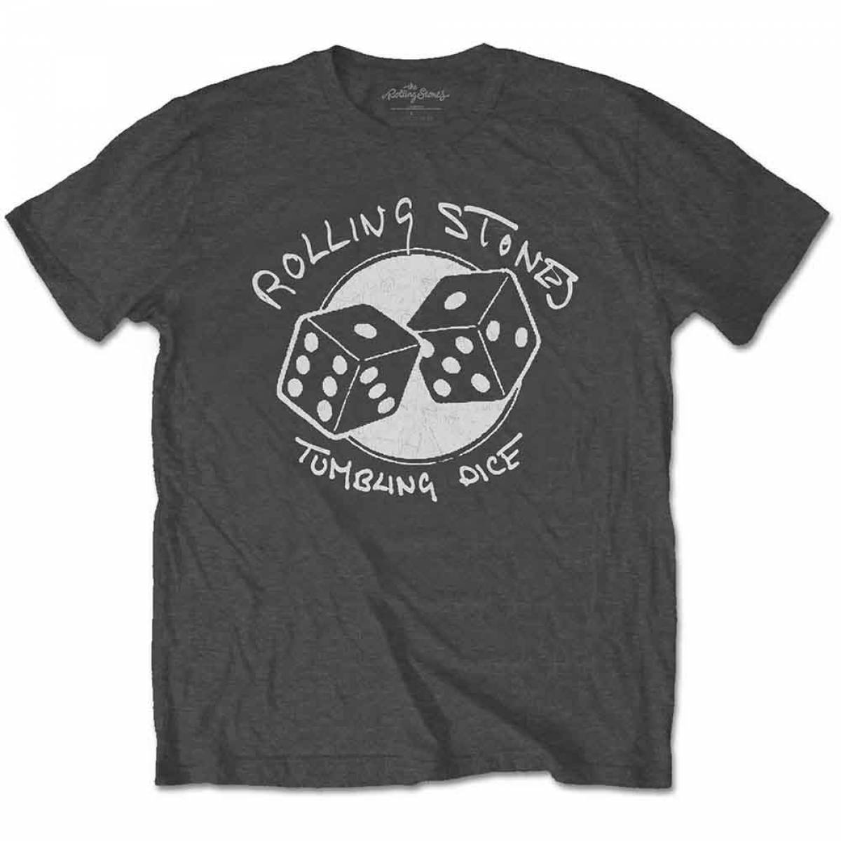 【予約商品】THE ROLLING STONES バンドTシャツ ユニセックス: Tumbling Dice (Charcoal Grey) - CHARCOAL GREY