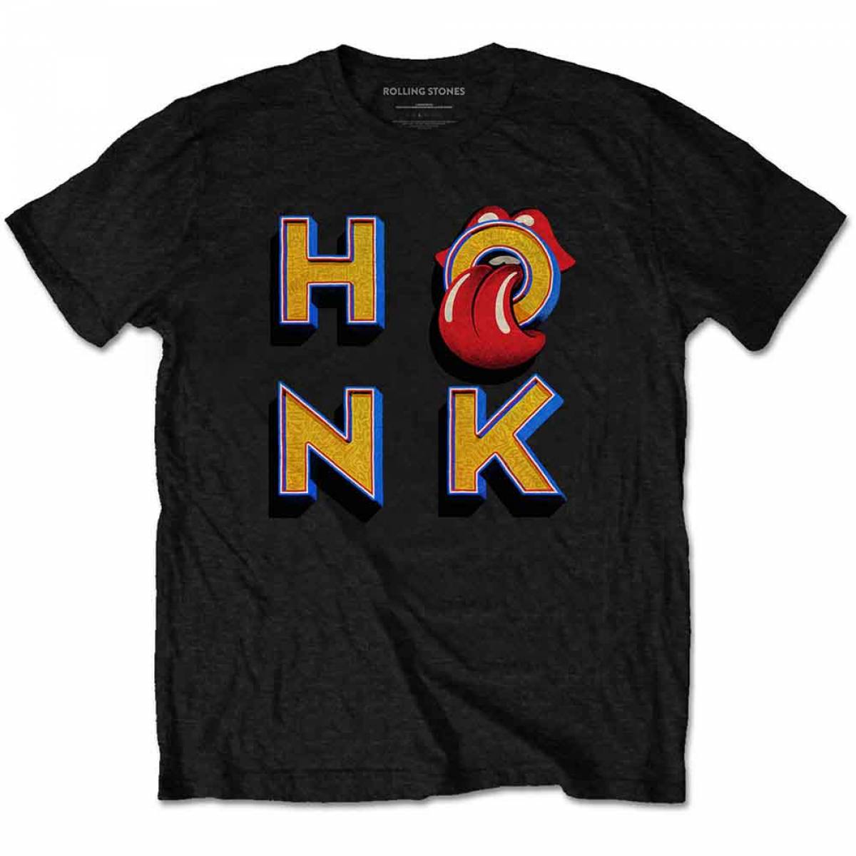 【予約商品】THE ROLLING STONES バンドTシャツ ユニセックス: Honk Letters (Black) - BLACK
