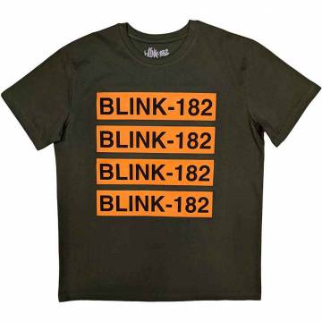 【予約商品】BLINK-182 ユニセックスTシャツ: Log Repeat - Khaki