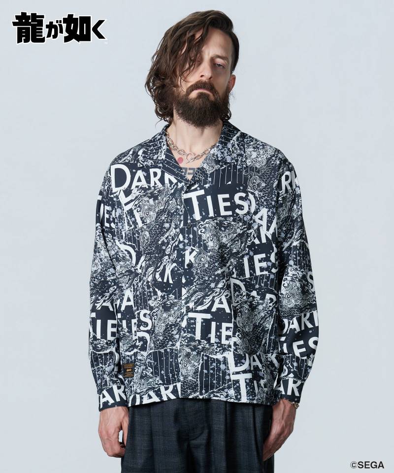 【予約商品】龍が如く×glamb(グラム) Yoshitaka Mine Shirt - Black×White