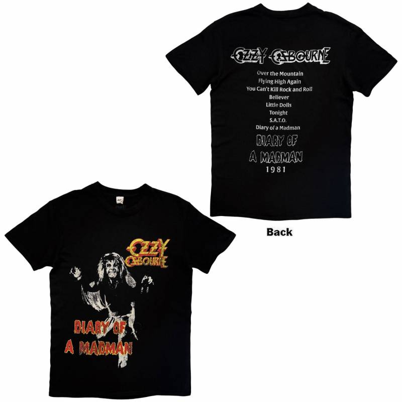 【予約商品】OZZY OSBOURNE バンドTシャツ ユニセックス: Diary Of A Madman Tribute (Black) (Back Print)