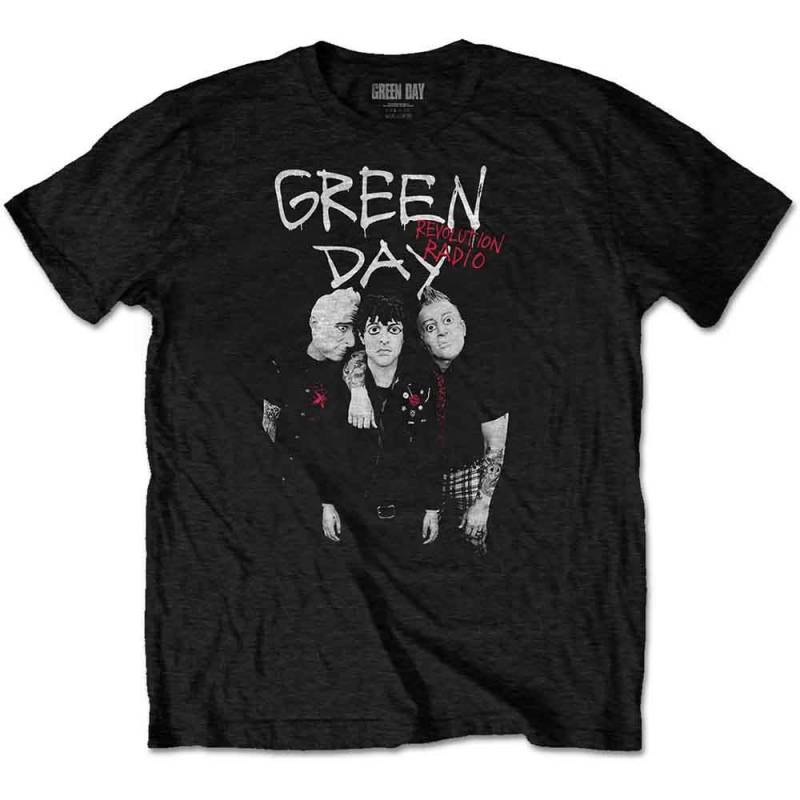 【予約商品】GREEN DAY バンドTシャツ ユニセックス: Red Hot (Black) - BLACK