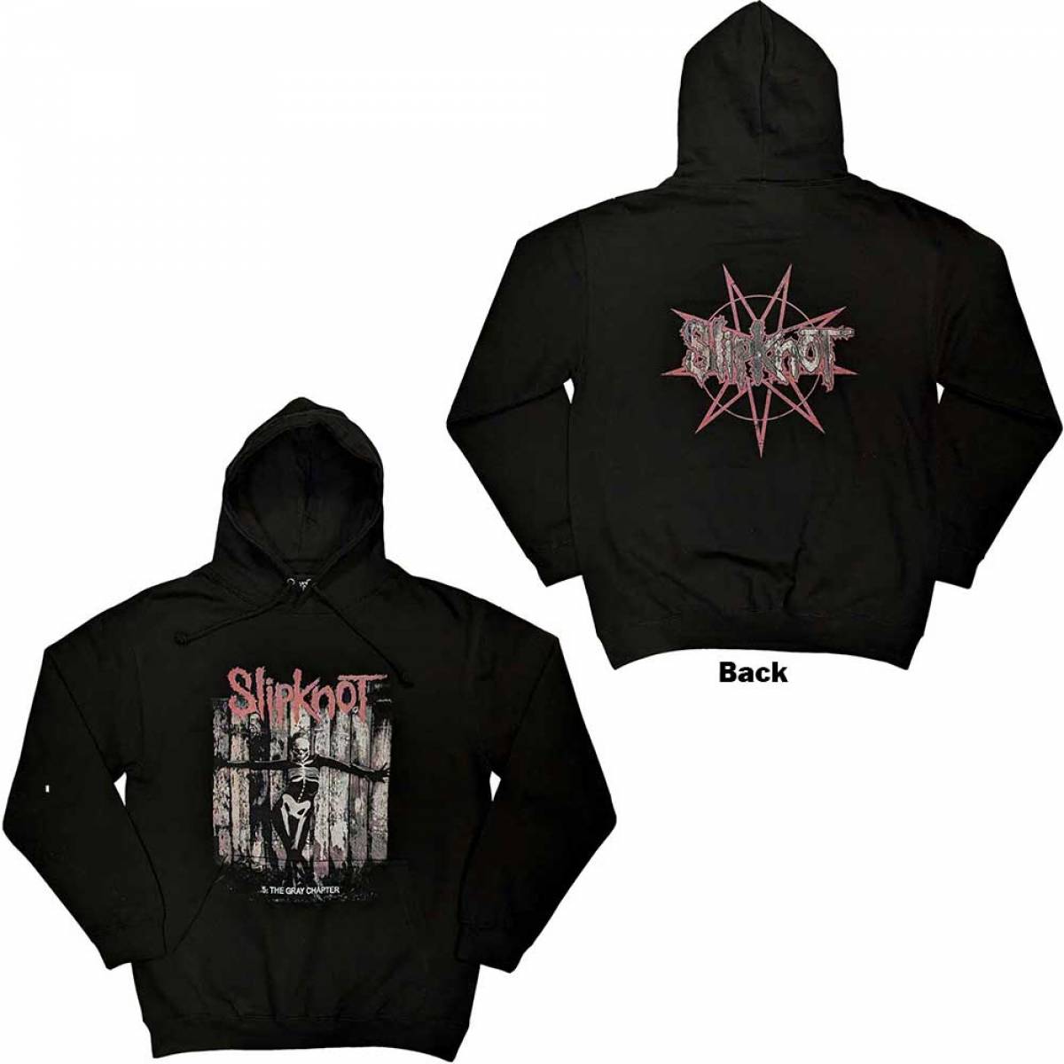 【予約商品】SLIPKNOT Unisex Pullover Hoodie: .5 The Gray Chapter (Black) (Back Print) - BLACK