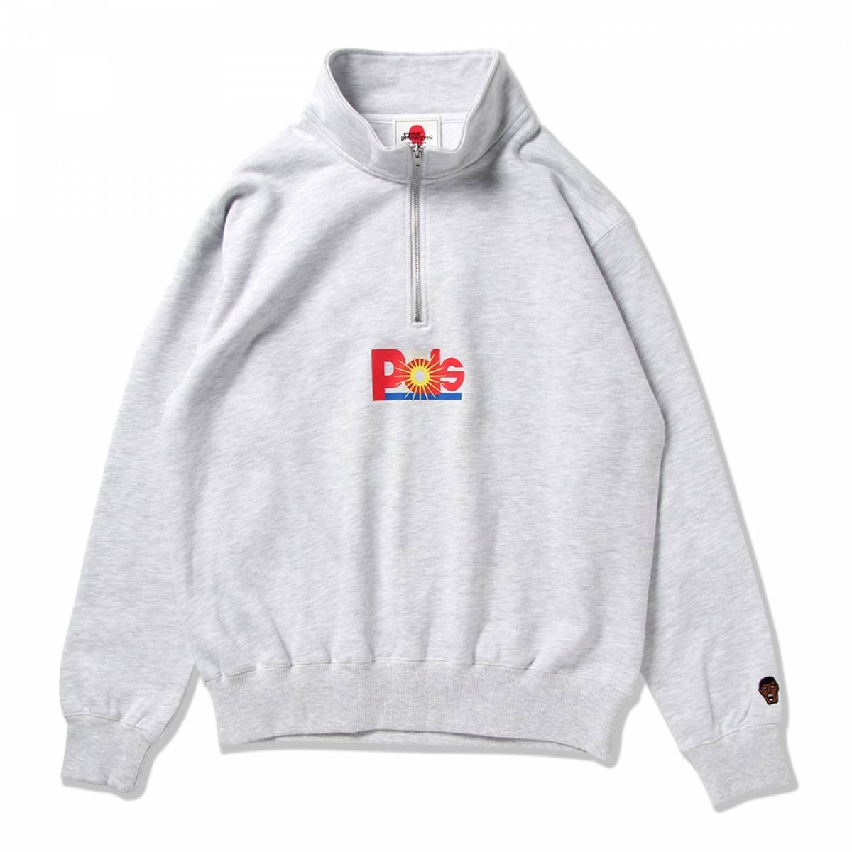 【予約商品】PUNK DRUNKERS (パンクドランカーズ) バナナハーフジップトレーナー - ASH