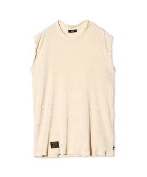 【予約商品】glamb(グラム)GB0225/CS18 : Glamour Crepe Sleeveless T-Shirt / グラマークレープスリーブレスＴシャツ - White