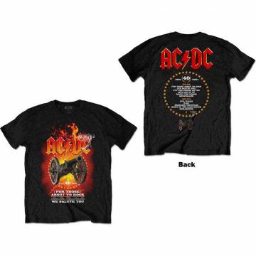 【予約商品】AC/DC バンドTシャツ ユニセックス: FTATR 40th Flaming (Black) (Back Print) - BLACK