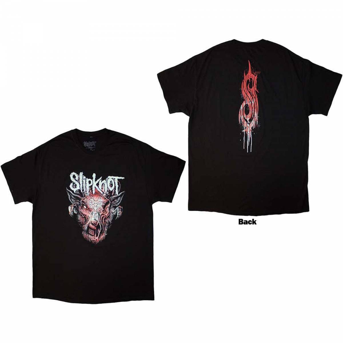 【予約商品】SLIPKNOT バンドTシャツ ユニセックス: Infected Goat (Black) (Back Print) - BLACK