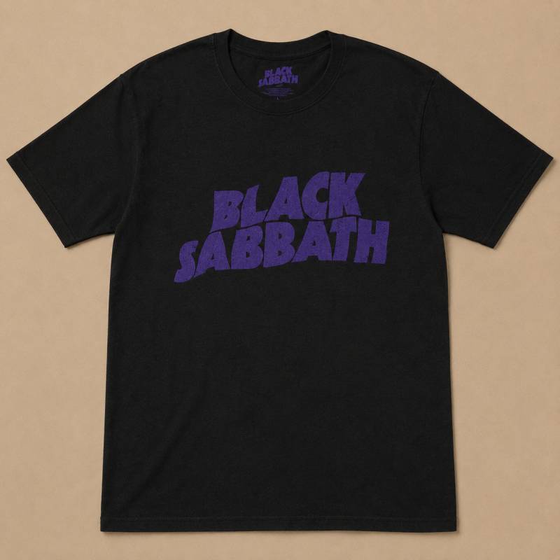 【予約商品】BLACK SABBATH バンドTシャツ ユニセックス: Wavy Logo Vintage (Black)