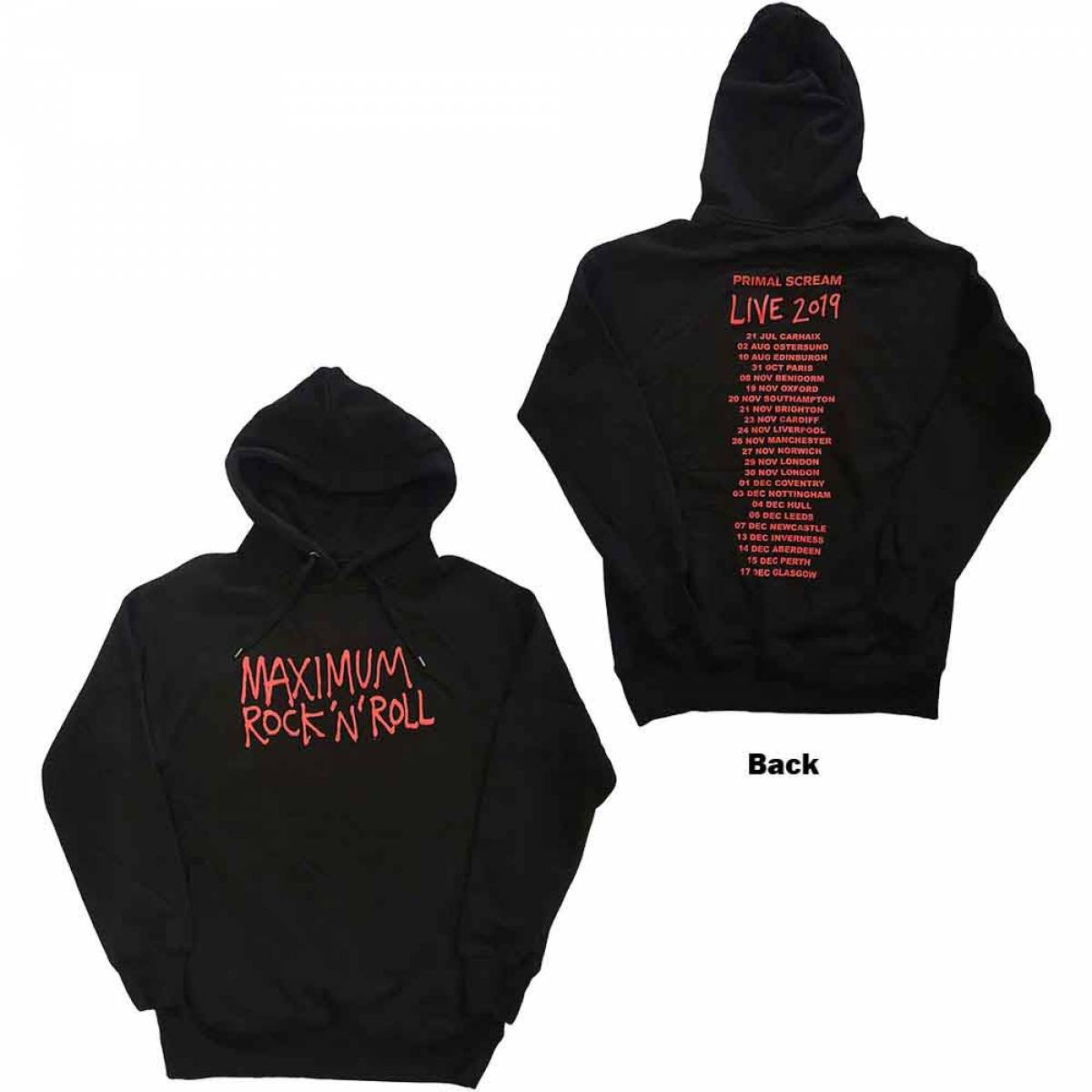 【予約商品】PRIMAL SCREAM Unisex Pullover Hoodie: Maximum RnR (Back Print, Ex-Tour)