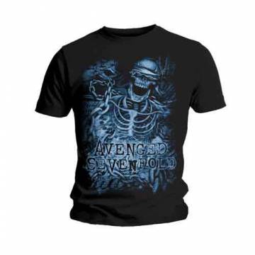 【予約商品】AVENGED SEVENFOLD バンドTシャツ ユニセックス: Chained Skeleton (Black) - BLACK