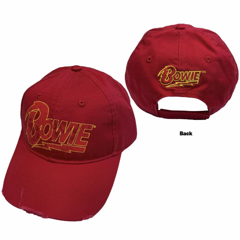【予約商品】DAVID BOWIE Unisex Baseball Cap: Flash Logo (Red)
