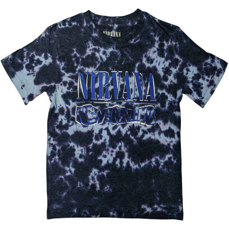 【予約商品】NIRVANA バンドTシャツ ユニセックス: Nevermind Wavy Logo (Purple) (Wash Collection)