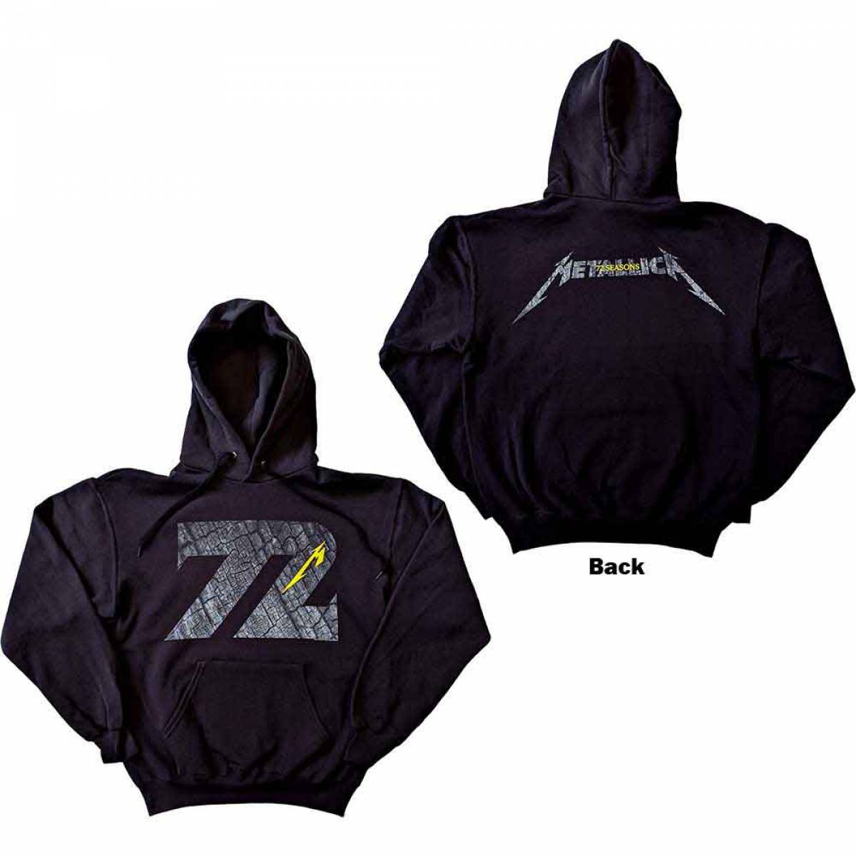 【予約商品】METALLICA Unisex Pullover Hoodie: 72 Seasons Charred Logo (Black) (Back Print) - BLACK