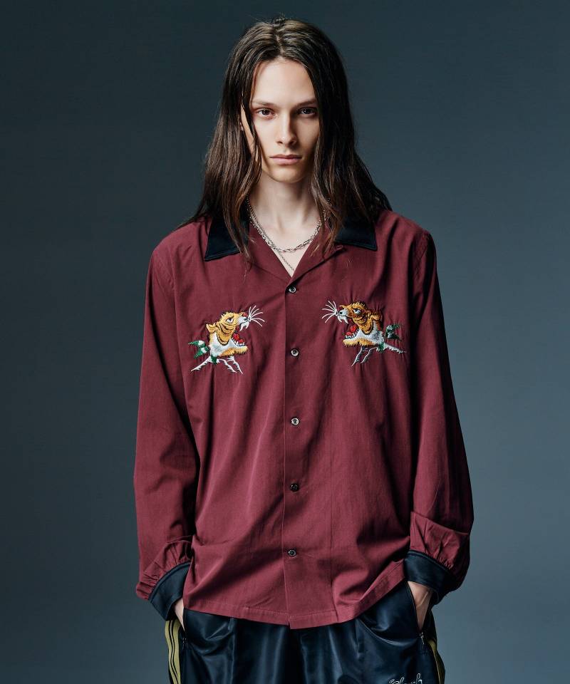 【予約商品】glamb(グラム) Ska Bowling Shirt / スカボウリングシャツ - Wine