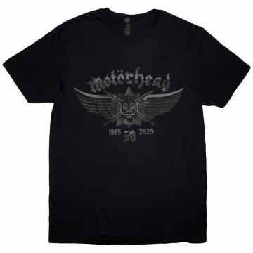 【予約商品】MOTORHEAD バンドTシャツ ユニセックス: 50 Years Wings Badge (Black) - BLACK