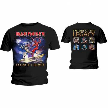【予約商品】IRON MAIDEN バンドTシャツ ユニセックス: Legacy Beast Fight (Back Print) - BLACK