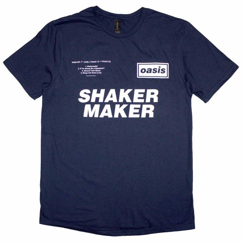 【予約商品】OASIS バンドTシャツ ユニセックス: Shakermaker Track listing (Navy Blue)