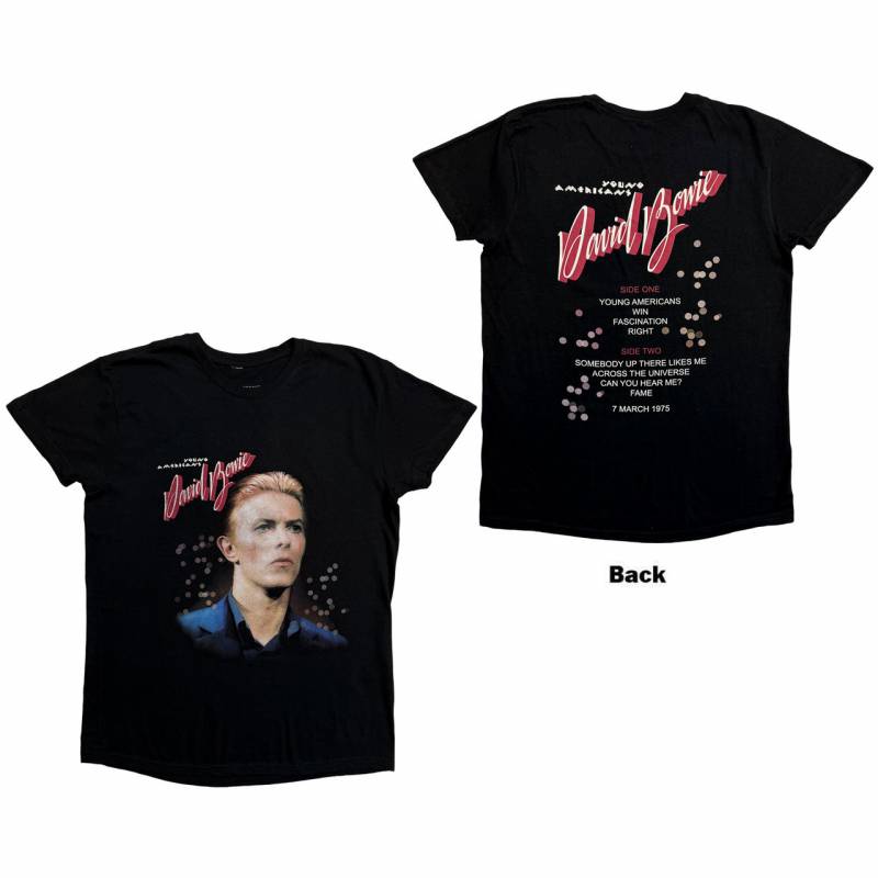 【予約商品】DAVID BOWIE バンドTシャツ ユニセックス: Young Americans (Black) (Back Print)