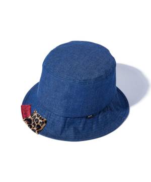 【予約商品】glamb(グラム)GB0125/CP05 : Patchwork Bucket Hat / パッチワークバケットハット - Indigo