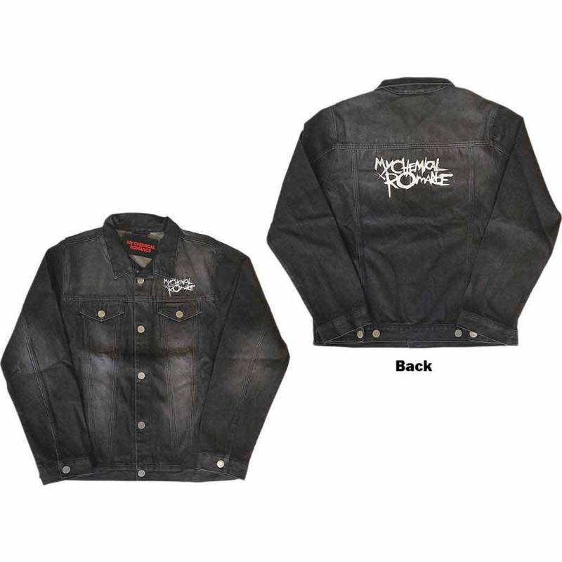 【予約商品】MY CHEMICAL ROMANCE Unisex Denim Jacket: Logo (Black Denim) (Back Print)