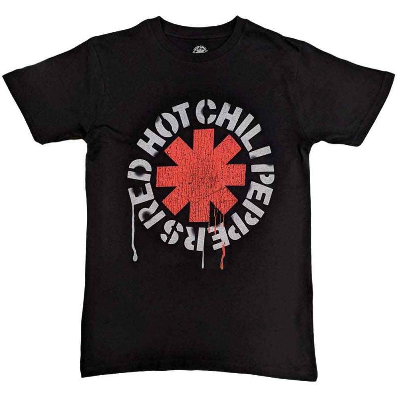 【予約商品】RED HOT CHILI PEPPERS バンドTシャツ ユニセックス: Stencil (Black)