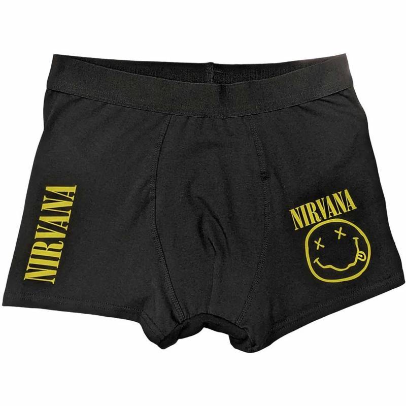 【予約商品】NIRVANA Unisex Boxers: Yellow Smile (Black)