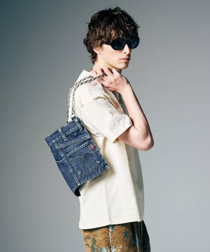 【予約商品】glamb(グラム) Aged Denim Bag / エイジドデニムバッグ - Indigo
