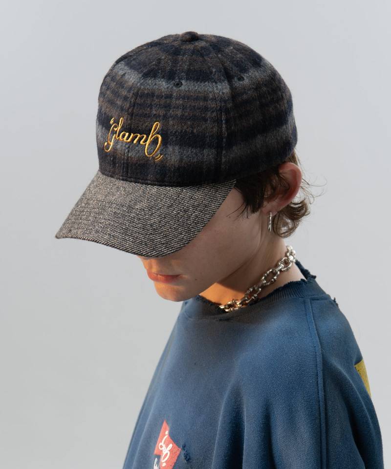 【予約商品】glamb(グラム)Trad Textile Cap / トラッドテキスタイルキャップ - Black