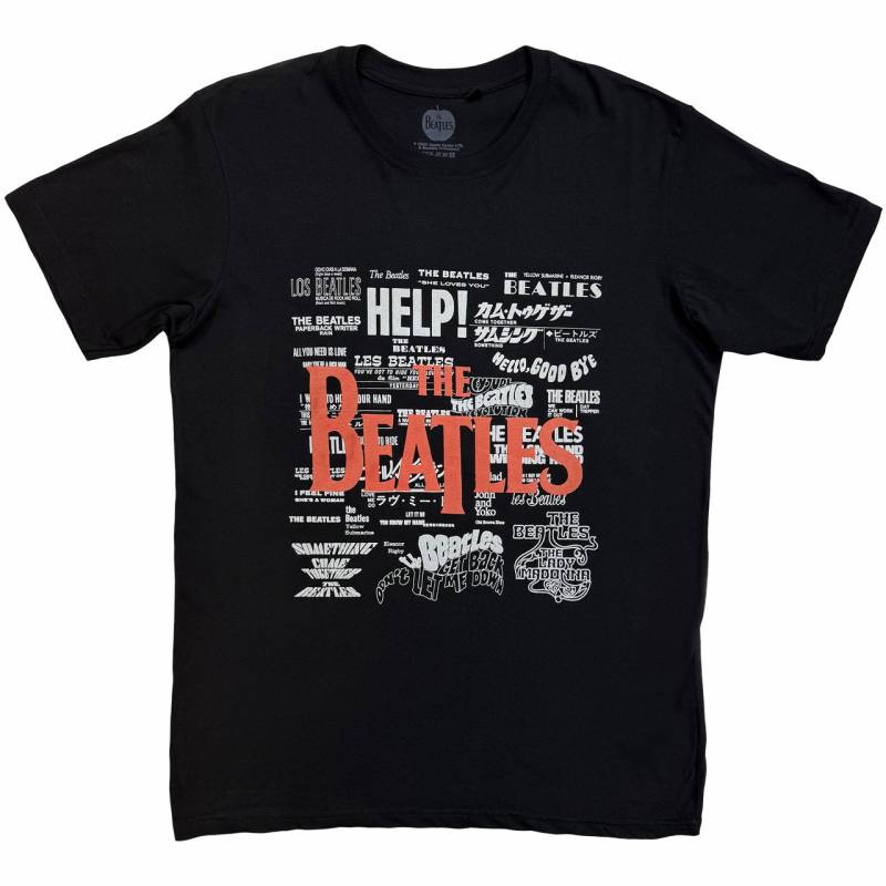 【予約商品】THE BEATLES バンドTシャツ ユニセックス: Titles & Logos (Black) (Embellished)