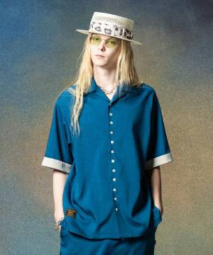 【予約商品】glamb(グラム)GB0225/SH16 : Suit Fabric Pajamas Shirt / スーツファブリックパジャマシャツ - Blue