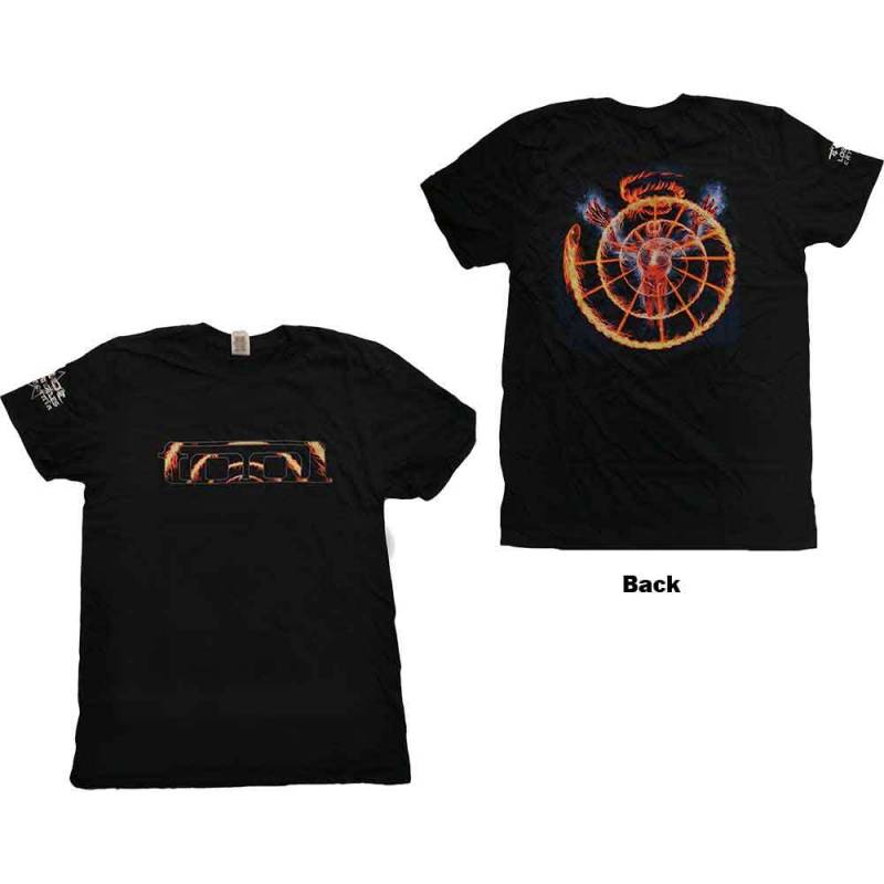 【予約商品】TOOL バンドTシャツ ユニセックス: Flame Spiral (Black) (Back & Sleeve Print) - BLACK
