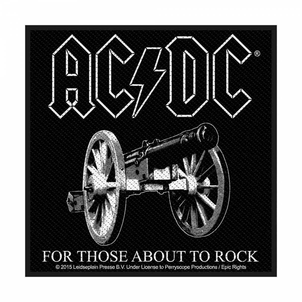 【予約商品】AC/DC Woven Patch: For Those About To Rock (Black) (Standard) - BLACK