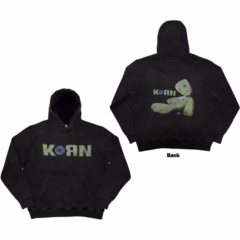 【予約商品】KORN Unisex Stone Wash Pullover Hoodie: Doll Issues (Charcoal Grey) (Back Print & Wash Collection)