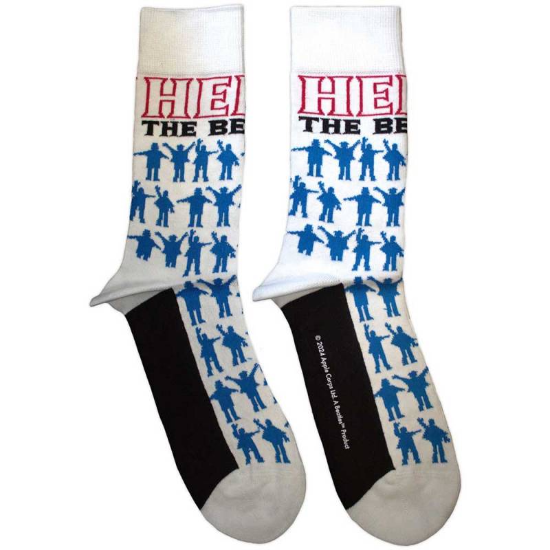 【予約商品】THE BEATLES Unisex Ankle Socks: Help Silhouettes Repeat (White)
