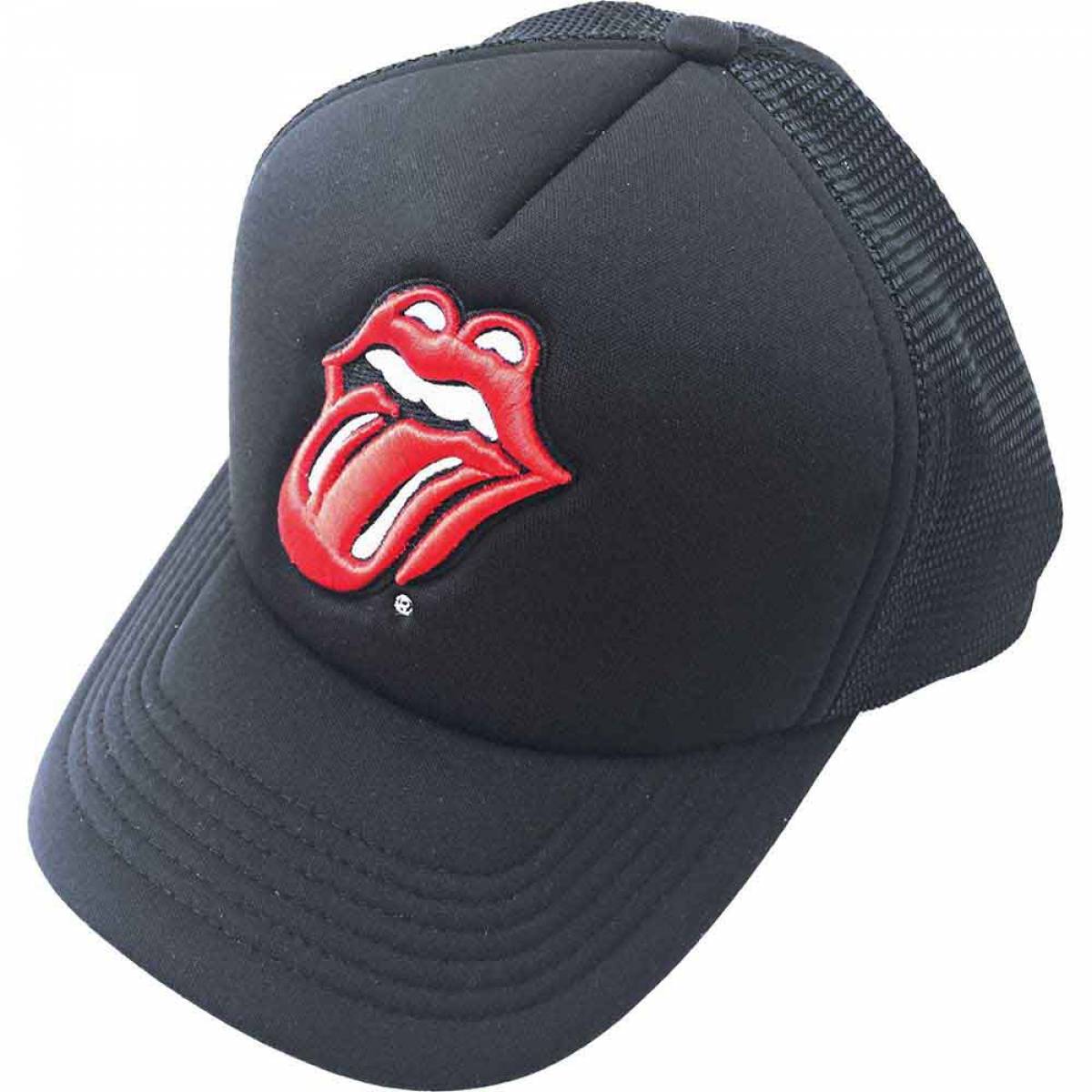 【予約商品】THE ROLLING STONES Unisex Mesh Back Cap: Classic Tongue (Black) - BLACK