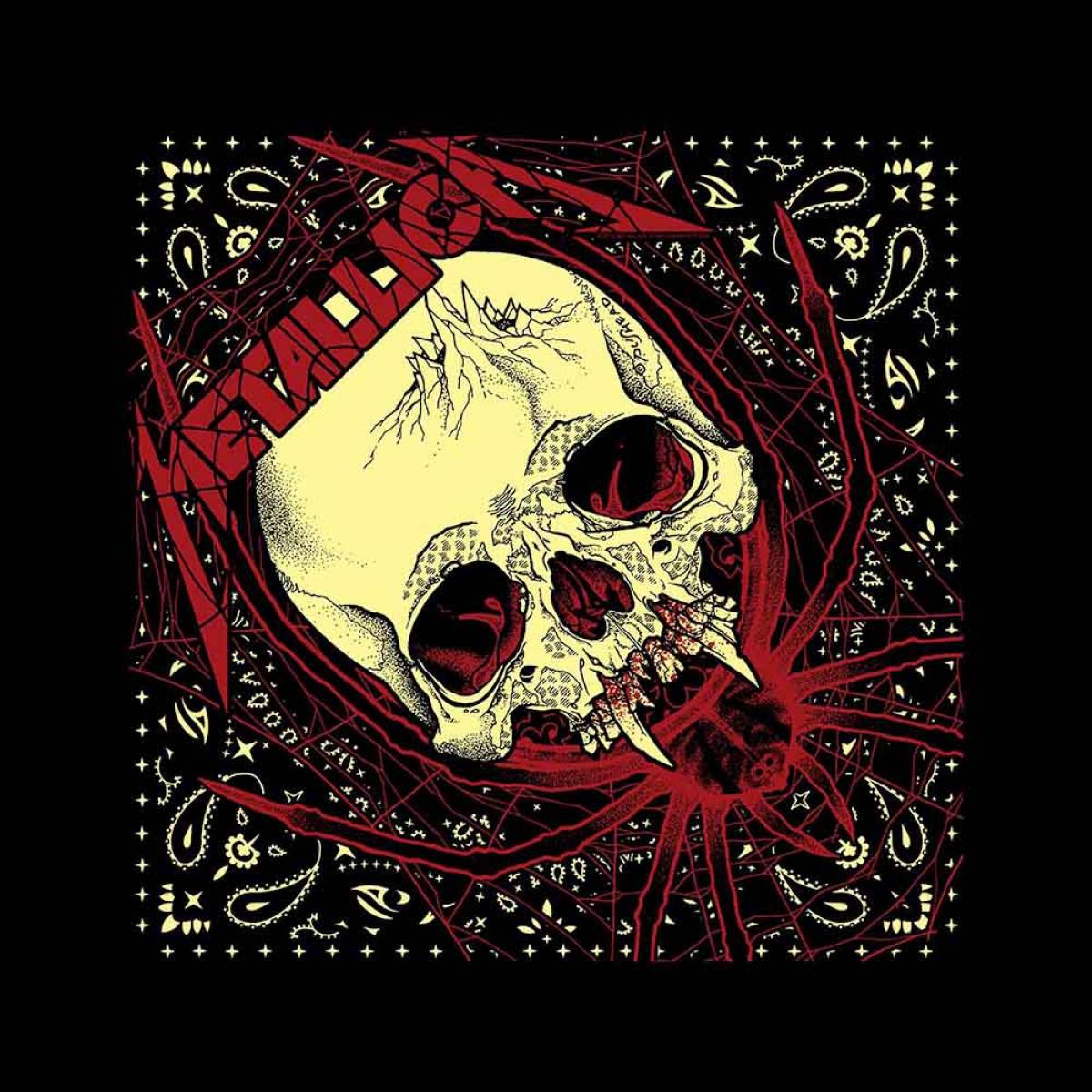【予約商品】METALLICA Unisex Bandana: Spider Skull (Black) - BLACK