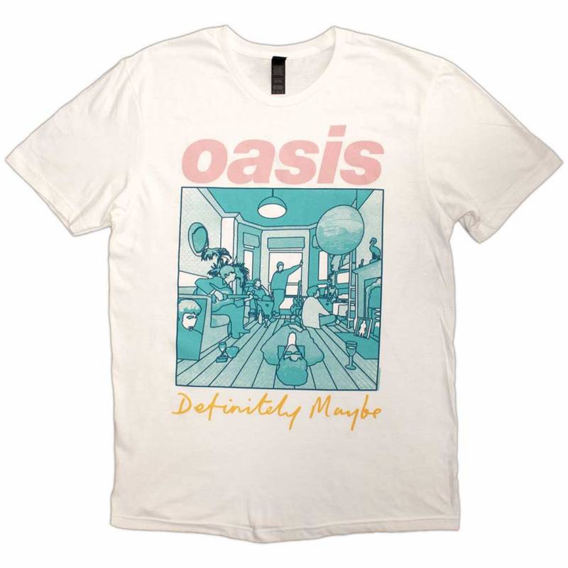 【予約商品】OASIS バンドTシャツ ユニセックス: Definitely Maybe Illustration Colour (White)